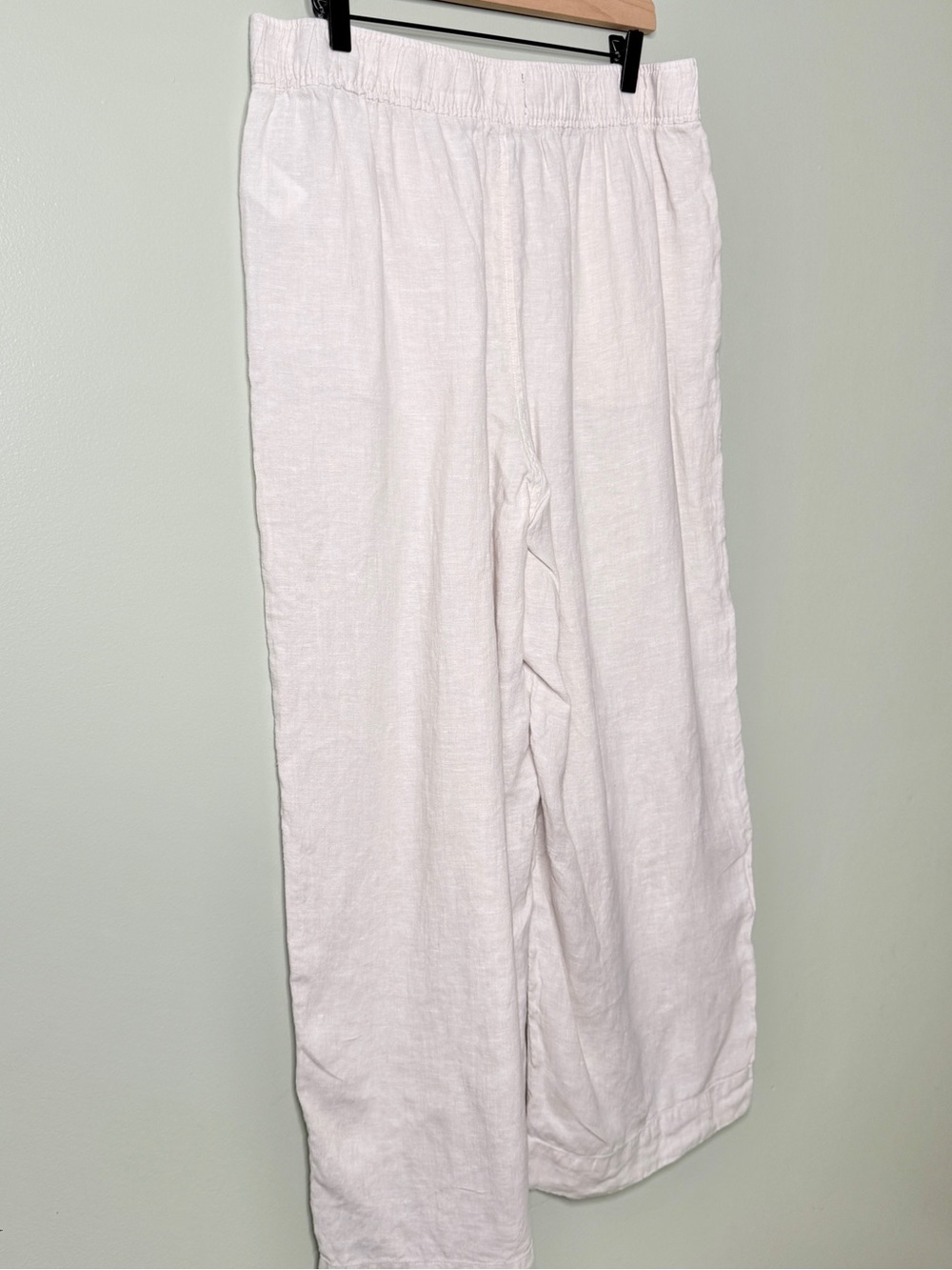 Tahari Linen Wide Leg Pull On Pants Casual Summer Vacation White Beige Size XL - Picture 4 of 8
